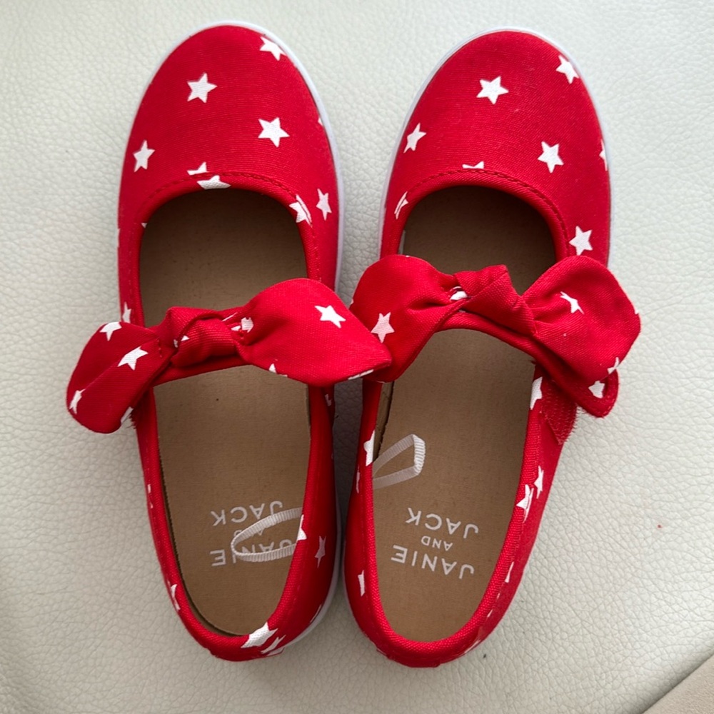 Janie and jack red and white shoes Fourth of July